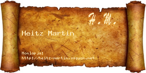 Heitz Martin névjegykártya
